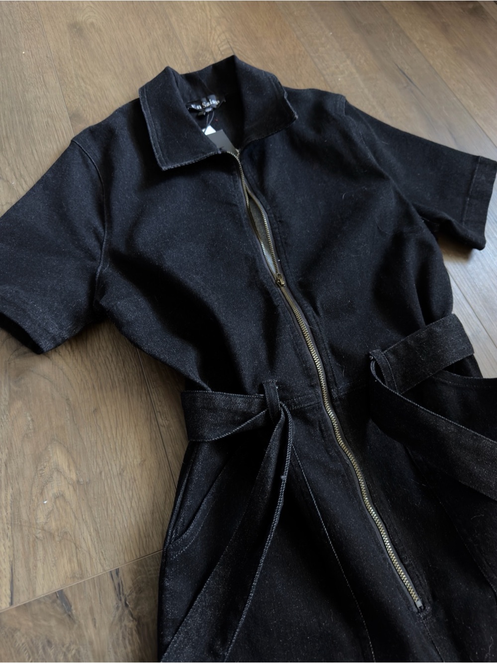 NWT En Saison Aaliyah Black Denim Jumpsuit - Size Small - Picture 11 of 12